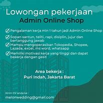 Kerja Jadi Admin Online Shop